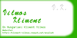 vilmos kliment business card